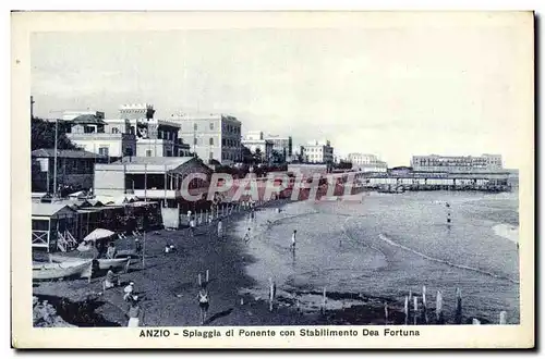 Cartes postales Anzio Splaggia Di Ponente Con Stabilimento Dea Fortuna