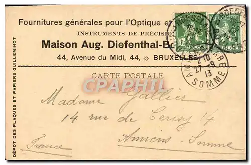 Entier Diefenthal Fournitures generale pour l&#39optique et la Photographie Avenue du Midi Bruxelles