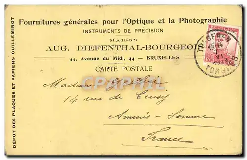 Entier Diefenthal Fournitures generale pour l&#39optique et la Photographie Avenue du Midi Bruxelles