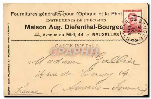 Entier Diefenthal Fournitures generale pour l&#39optique et la Photographie Avenue du Midi Bruxelles