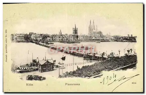 Cartes postales Koln Panorama Bateaux
