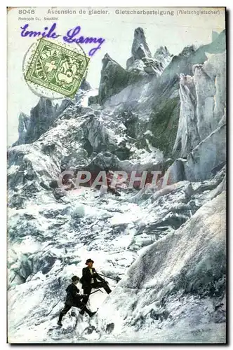 Cartes postales Ascension De Glacier Gletscherbesteigung Alpinisme