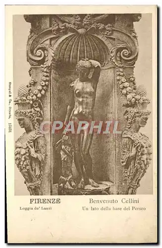 Ansichtskarte AK Firenze Benvenuto Cellini Loggia De Lanzi