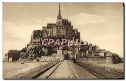 Cartes postales Le Mont Saint Michel Cote Sud Et La Digue