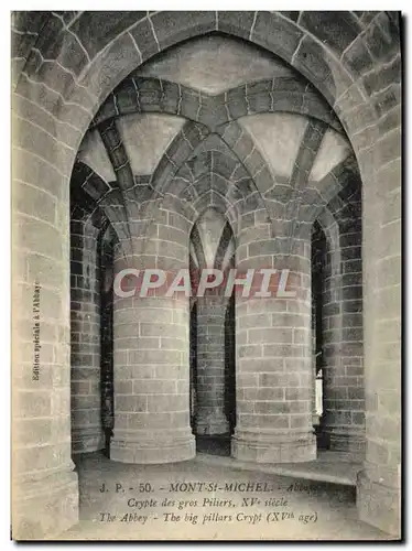 Ansichtskarte AK Mont St Michel Abbaye Crypte Des Gros Pilers