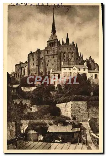 Cartes postales La Douce France Le Mont St Michel L'Abbaye Vue Des Remparts