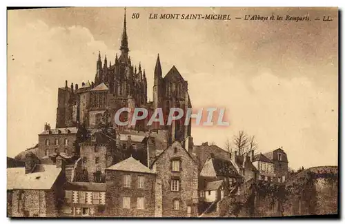 Cartes postales Le Mont Saint Michel L&#39Abbaye Et Les Remparts