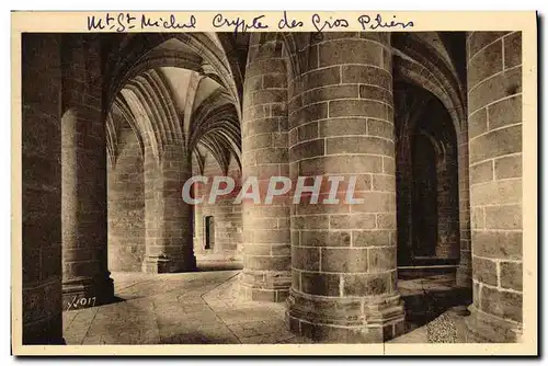 Cartes postales La Douce France Le Mont St Michel Abbaye La Crypte Des Gros Piliers