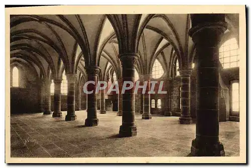 Cartes postales La Douce France Le Mont St Michel Abbaye Salle Des Chevaliers