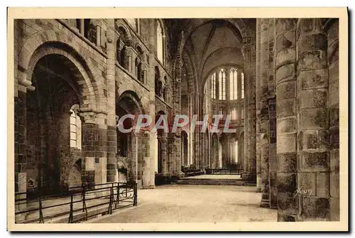 Cartes postales La Douce France Le Mont St Michel Abbaye Interieur De l'Eglise Romane