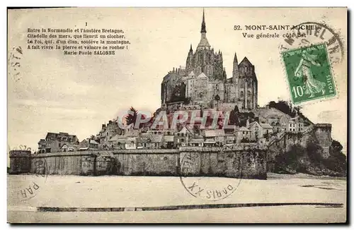 Cartes postales Mont Saint Michel Vue Generale Cote Est