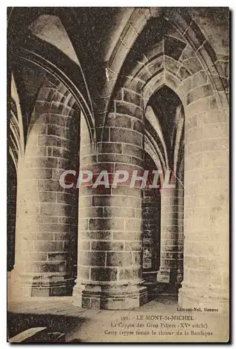 Cartes postales Le Mont Saint Michel La Crypte Des Gros Piliers