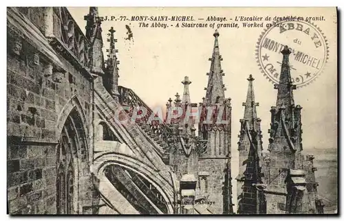 Cartes postales Mont Saint Michel Abbaye L&#39Escalier De Dentelte En Granit