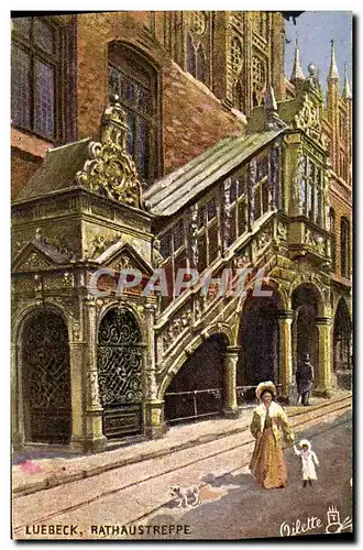 Cartes postales Luebeck Rathaustreppe