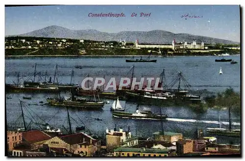 Cartes postales Constantinople Le Port Bateaux Turquie