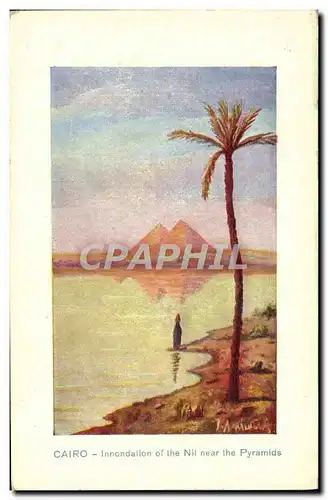 Cartes postales Cairo Innondation Of The Nil Near The Pyramids