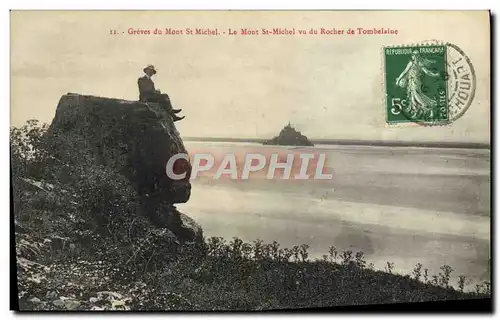 Cartes postales Greves Du Mont Saint Michel Le Mont St Michel Vu Du Rocher De Tombelaine