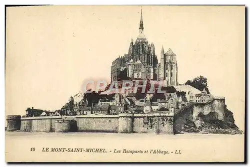 Cartes postales Le Mont Saint Michel Les Remparts Et l&#39Abbaye