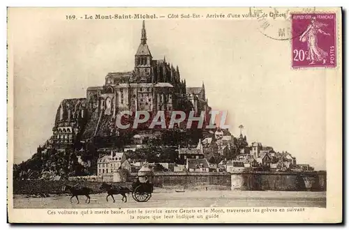 Cartes postales Le Mont Saint Michel Cote Sud E$st Arrivee D&#39Une voiture de Genets