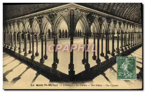 Cartes postales Le Mont St Michel L&#39Abbaye Le Cloitre