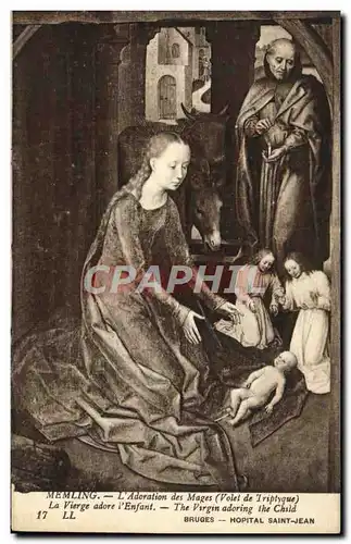 Cartes postales Memling L&#39Adoration Des Mages La Vierge Adore l&#39Enfant Bruges Hopital Saint Jean