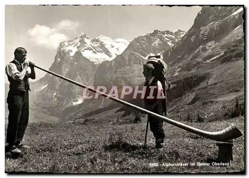 Moderne Karte Alphornblaser Im Berner Oberland Folklore