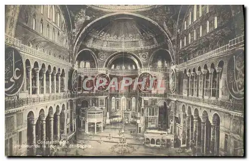 Cartes postales Constantinople Interieur De La mosquee Ste Sophie Turquie