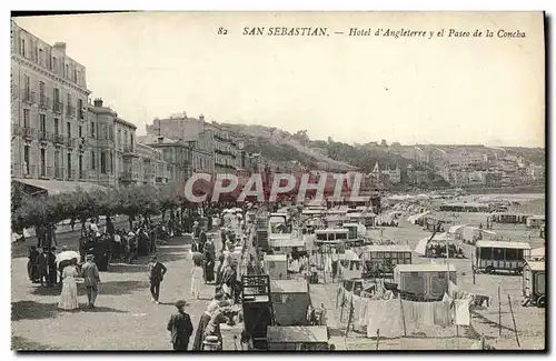 Cartes postales San Sebastian Hotel d&#39Angleterre y el Paseo de la Concha