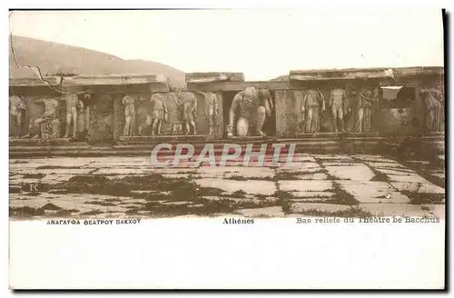 Ansichtskarte AK Athenes Bas reliefs du theatre de Bacchus