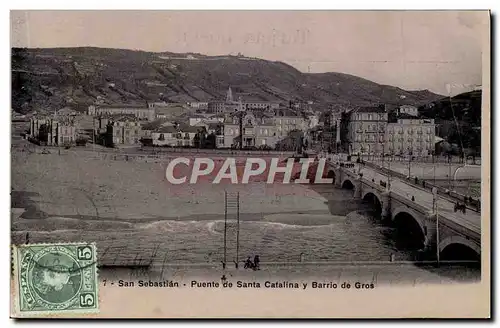 Cartes postales San Sebastian Puente de Santa Catalina y Barrio de Gros