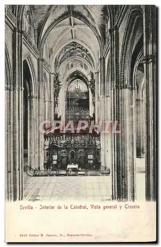 Ansichtskarte AK Sevilla Interior de la catedral Vista general y Crucero