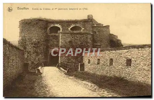 Cartes postales Bouillon Entree du Chateau et 1er pont levis
