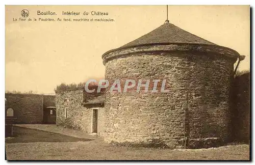 Cartes postales Bouillon Interieur de Chateau La tour de la Poudriere Au fond meurtriere et machicoulis