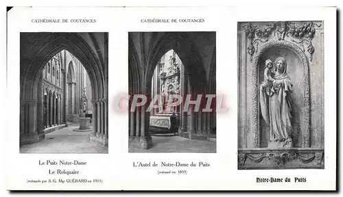 Feuillet depliant Cathedrale de Coutances Le Puits Notre Dame Le Reliquaire