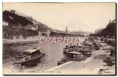 Ansichtskarte AK Lyon La Saone Vers Saint Georges Bateaux Peniches