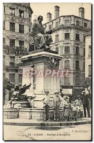 Ansichtskarte AK Lyon Statue d&#39Ampere Enfants