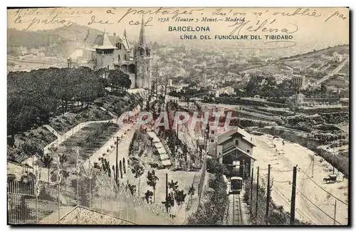 Cartes postales Barcelona Tibidabo Linea Del Funicular