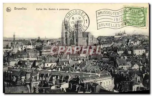 Cartes postales Bruxelles Eglise Ste Gudule Panorama