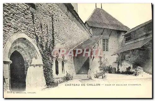 Cartes postales Chateau De Chillon Cour Et Escalier D&#39Honneur