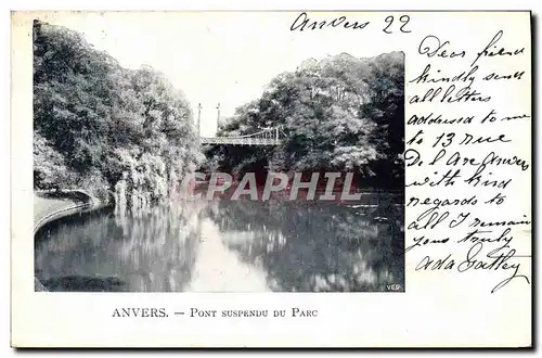 Ansichtskarte AK Anvers Pont Suspendu Du Parc