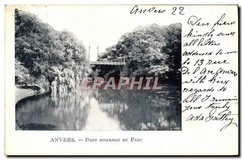 Cartes postales Anvers Pont Suspendu Du Parc