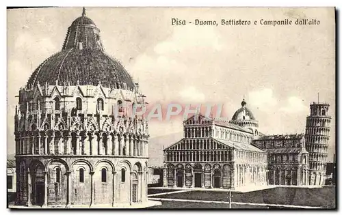 Cartes postales Pisa Duomo Battistero e Campanile dall alto