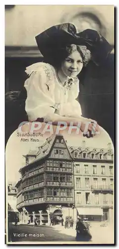 Ansichtskarte AK Strasbourg Folklore Femme Vieille Maison