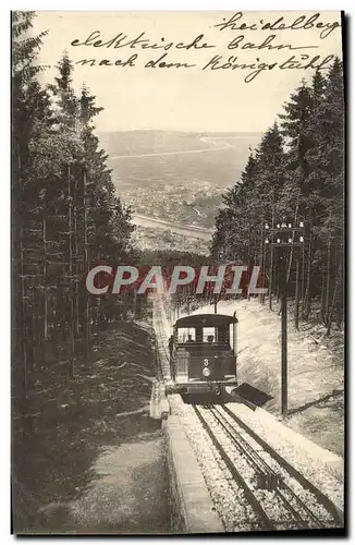 Cartes postales Heidelberg Die neue elektrische Bahn nach dem Kinigstuhl Train Funiculaire