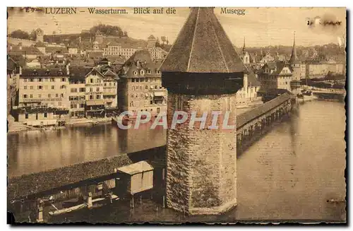Cartes postales Luzern Wasserturm Blick Auf die Musegg