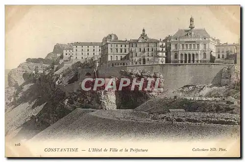 Cartes postales Constantine L&#39Hotel de Ville et la Prefecture