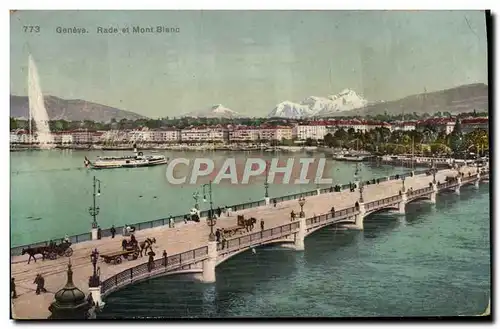 Cartes postales Geneve Rade et Mont Blace