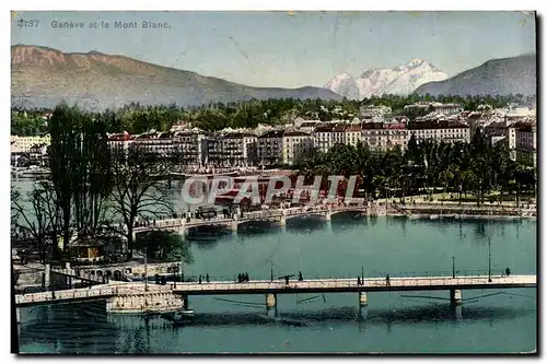 Cartes postales Geneve et Le Mont Blanc
