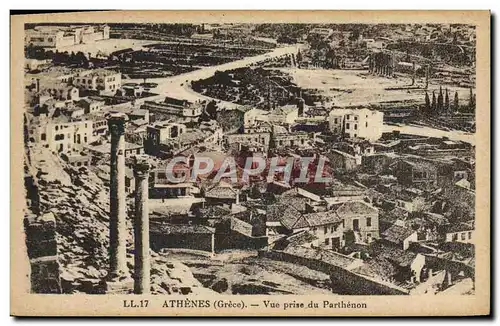 Cartes postales Athenes Vue Prise du Parthenon