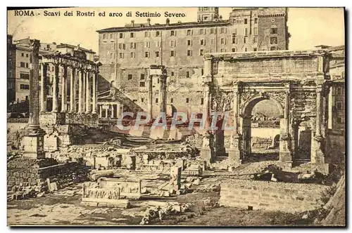 Cartes postales Roma dei Rostri ed arco di Settimio Severo